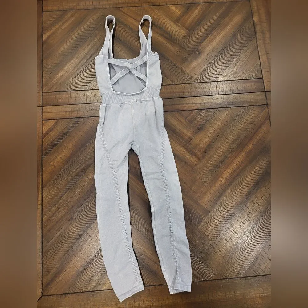 Free People Good Karma Onesie Ice Grey XS/S NWOT